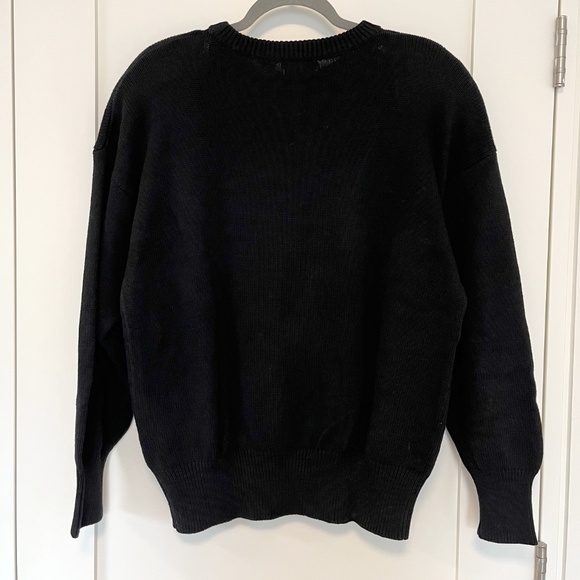 Andre Christian Black Vintage 80s Bold Fun Graphic Bead Embellished Sweater - Picture 3 of 7